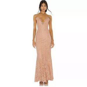 Revolve NBD Medium Gallion Gown Lace Maxi Dress Wedding Cocktail B10